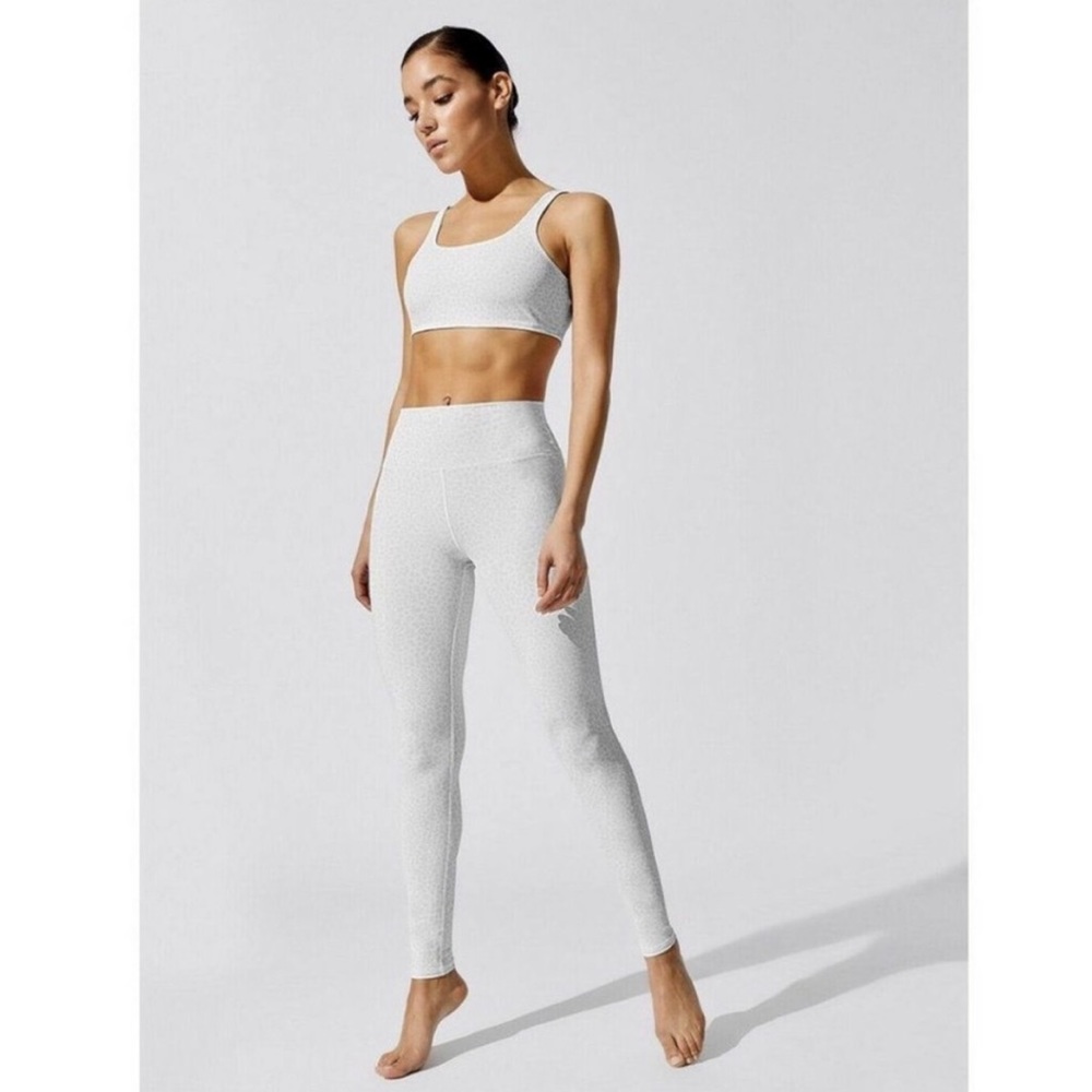 Alo Yoga white leopard leggings